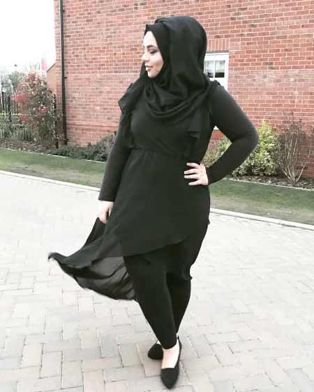 Warna fashion hijab hitam untuk wanita gemuk