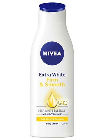 Body lotion terbaik untuk memutihkan kulit - Nivea Extra White Firm & Smooth