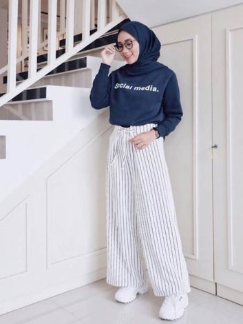 20 OOTD Celana Kulot Kekinian Dan Trendi Untuk Para Hijaber