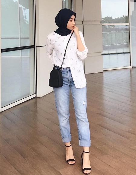 OOTD celana baggy hijab