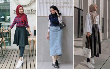 Inspirasi OOTD Hijab Dengan Rok Midi Agar Postur Tubuh Tampak Tinggi