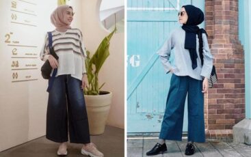 Aneka Atasan Yang Pas Untuk Celana Kulot Jeans Hijab