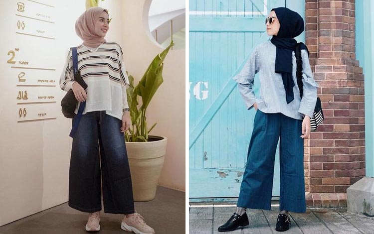 Aneka Atasan Yang Pas Untuk Celana Kulot Jeans Hijab Hai Gadis