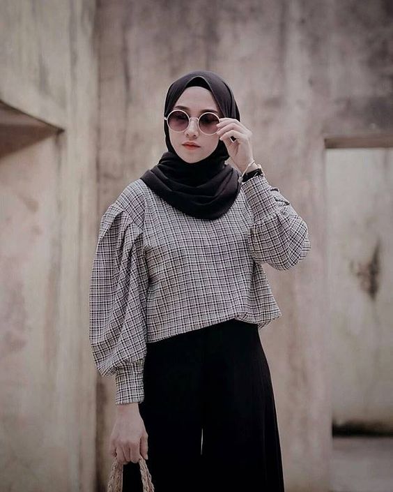 ootd blouse hijab remaja