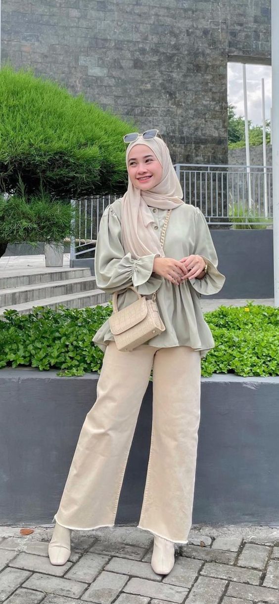 ootd blouse hijab kekinian
