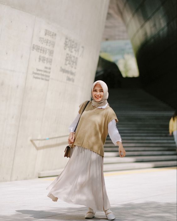 mix and match vest hijab remaja