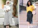 OOTD rok polkadot hijab dan non hijab