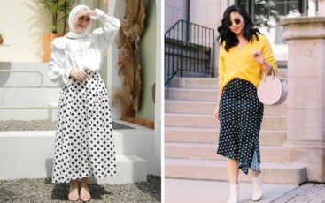OOTD rok polkadot hijab dan non hijab