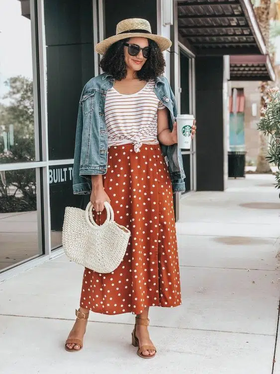 ootd rok polkadot