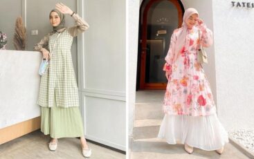 15 Inspirasi Mix and Match Midi Dress Hijab Untuk Tampil Feminim